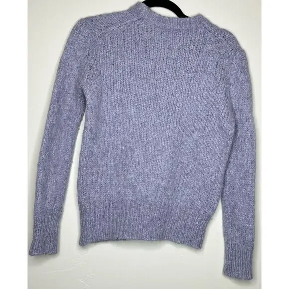 Skull Cashmere Madonna Skull Alpaca Wool Blend Sweater Black Lilac Gray Size XS - Picture 5 of 7